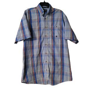 Men's Size Large Tall Wrangler 20X Button Down Short Sleeve